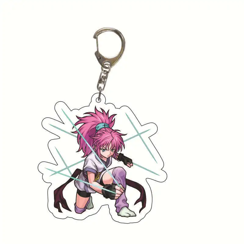 Anime Hunter × Hunter GON·FREECSS Killua Zoldyck Hisoka Kurapika Cosplay Costume Key Pendant Props Acrylic Keychain Keyring