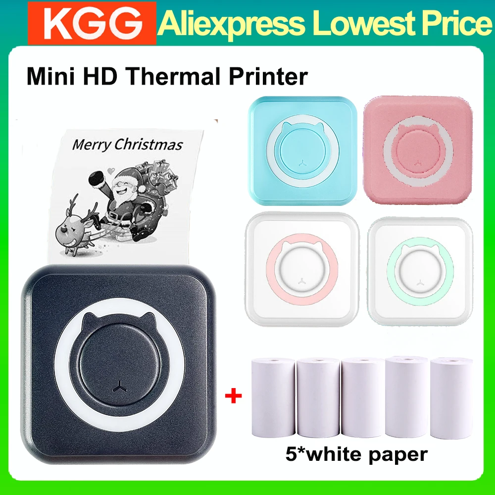 Portable Mini Printer Wireless BT 203dpi Photo Label Memo Wrong Question Print USB Cable Imprimante Portable Thermal Printers