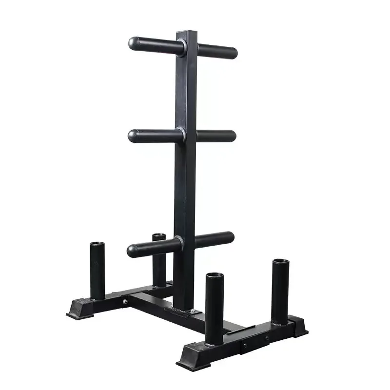 Gym Equipment Weight Lifting Plate Rack Weight Plate Rack Tree and Barbell Bar Holder Organizer Stand