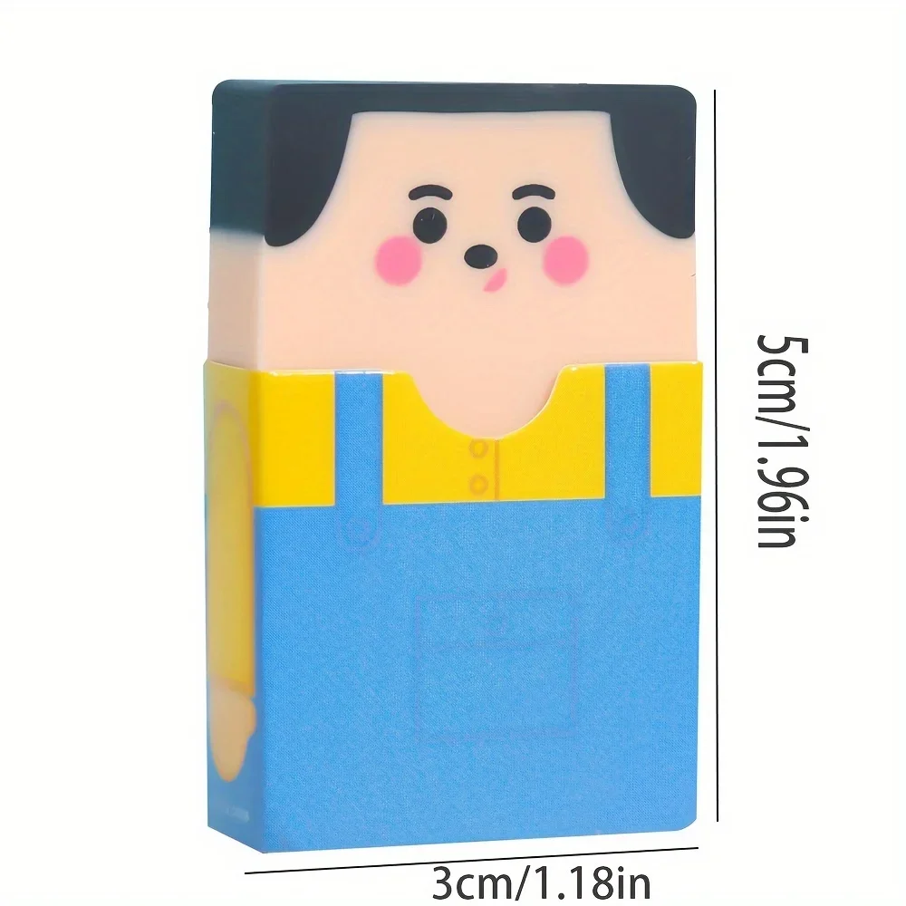 1/2/4/6 pcs Random Bald Eraser Smart Eraser Stay Up Late Bald Student Stationery