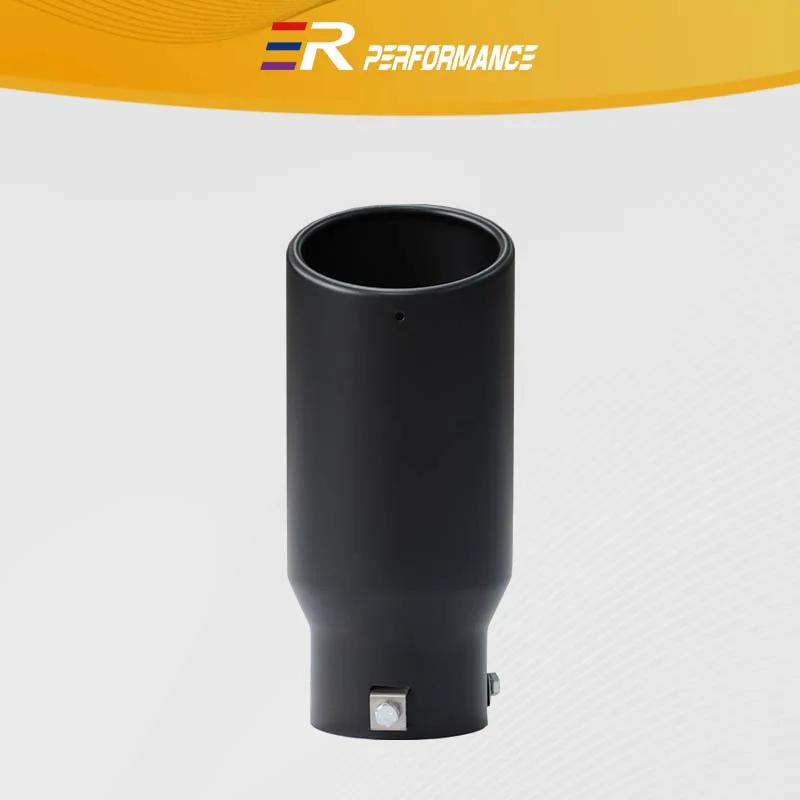 

1 Piece Exhaust Nozzles Muffler Tip Rolled Edge Slant Stainless Steel Angle 77mm Inlet 102mm Outlet Long Exhaust Tips