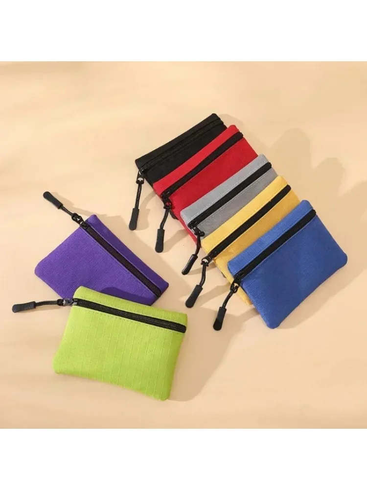 Canvas Mini-Geldbörse Einfacher Reißverschluss Kinder-Aufbewahrungsbeutel Geldtasche Einfarbige Münz- und Schlüsseltasche Damen Herren Niedliche Brieftasche Mini-Geldbeutel