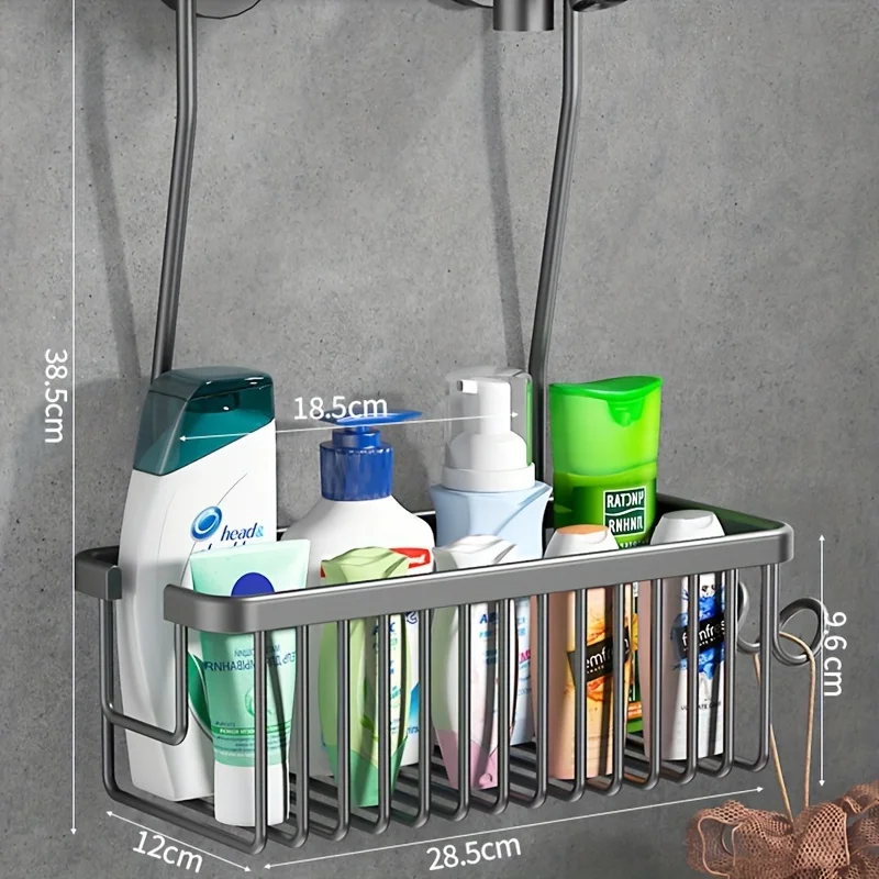 Caddie de douche suspendu, support de rangement de salle de bain sur la douche, étagère murale pour 
