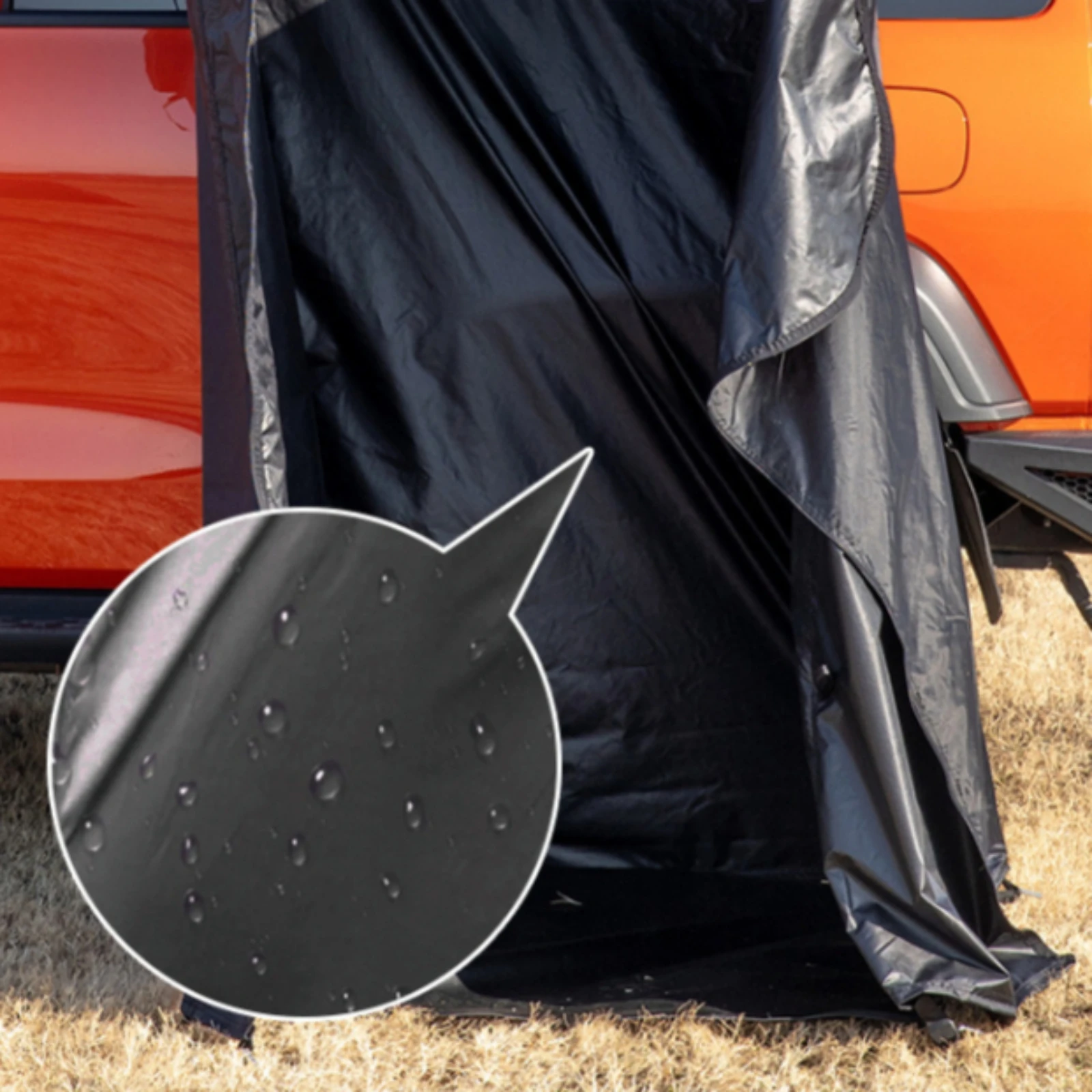 Car Shower Tent Moisture-Resistant Car-Side Tent with LED Light Portable Changing Room Private Weatherproof for Overlanders view 4