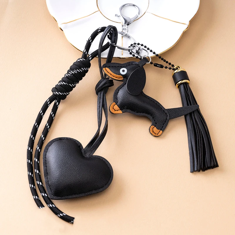 New Woven Rope Keychain Bag Decoration Hanging Keychain Tassel Phone Case Bag Charms Y2k Heart Shap Bag Pendant