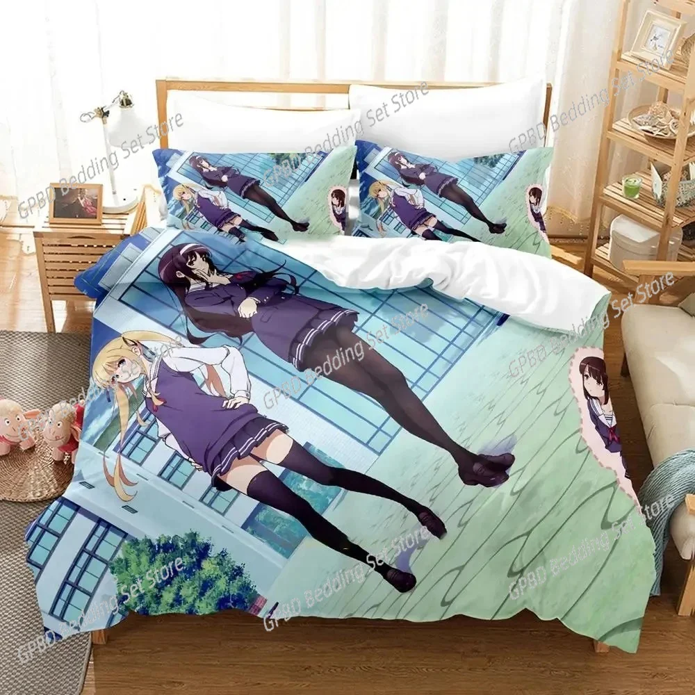 Anime Saekano How to Raise a Boring Girlfriend 3D Bedding Set Duvet Cover Pillowcases Single Twin Full Queen King Home Decor