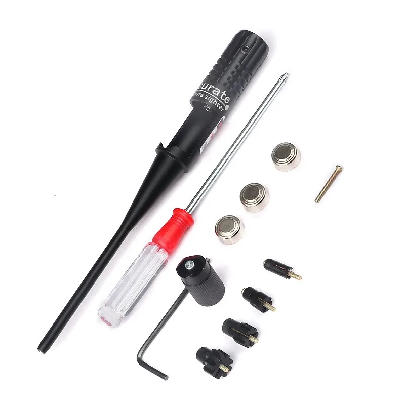 Hot Sale Red Dot Laser Bore Sighter Calibration Laser Scope Kit for 0.17 - 0.78 Caliber Collimator Calibrator with 12 Adapters