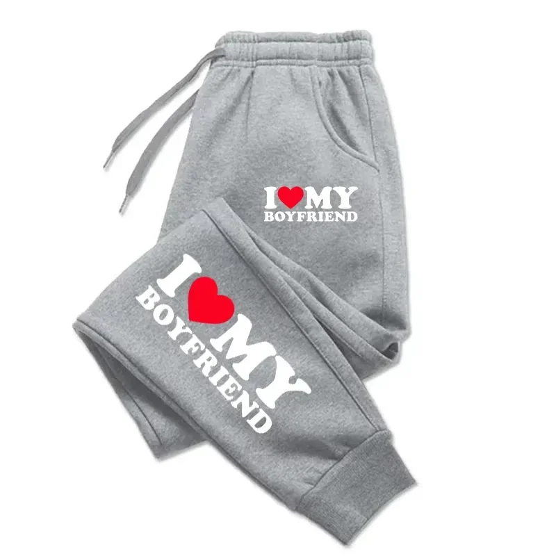 أنا أحب صديقي طباعة الرجال Sweatpants المناسب عرق السراويل الرياضية طماق بنطلون غير رسمي جيب في الهواء الطلق ركض زوجين WK0023