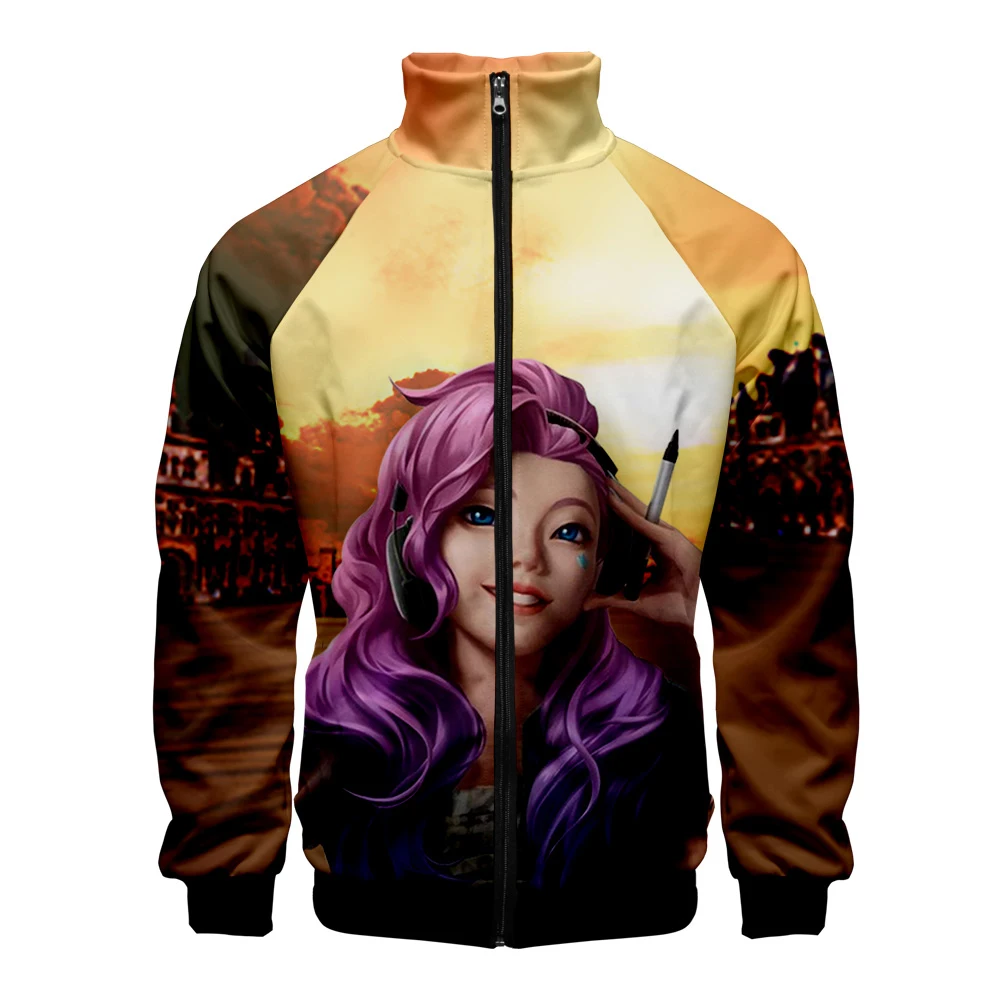 Classic Raglan jackets Game Song Kda The Baddest 3D Print Zipper Jacket Windbreaker Stand Collar Long Sleeve Clothes Jackets