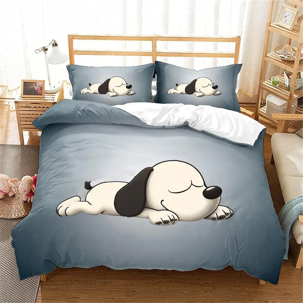Fashion S-Snoopy Print Bedding Sets Bed Supplies Set Cartoon Dog Duvet Cover Bed Comforter Set Bedding Set Luxury Gift