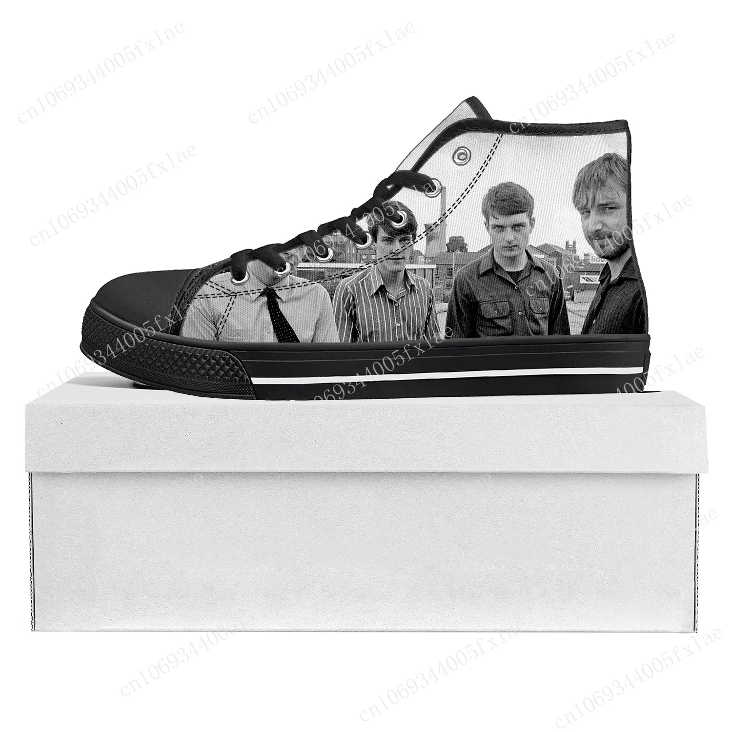 Joy Division Rock Band High Top High Quality Sneakers Mens Womens Teenager Canvas Sneaker Casual Couple Shoes Custom Shoe Black