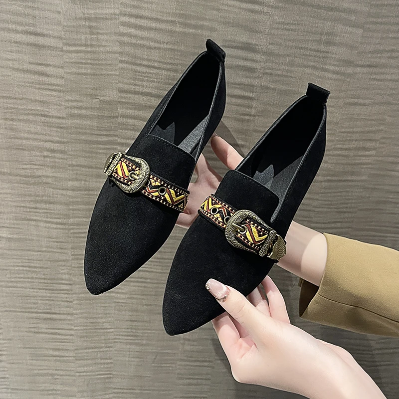 Women Casual Shoes Slip-on Comfortable Flat Luxury Designer Pointed Toe Fashion Cheap Products and