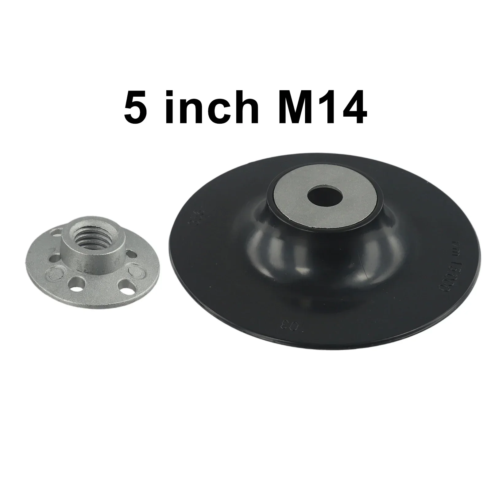 5ich 125mm Backing Pad Disc Backing Pad Tool 125mm Resin Fiber With Lock Nut 12200 RPM For Angle Grinder Thread