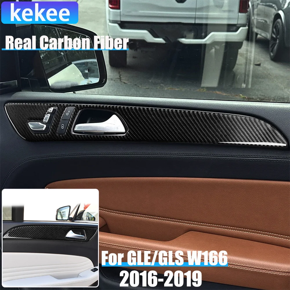 

Real Carbon Fiber Car Accessories Door Panel Set Trim Cover Soft Sticker For Mercedes-Benz W166 GLE/GLS 2016 2017 2018 2019