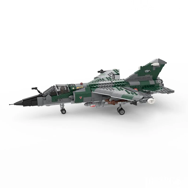 Armas militares de la Fuerza Aérea Dassault Mirage F1 CR MOC, bloques de construcción de combate, juguetes DIY, modelo de avión, Gif para niños