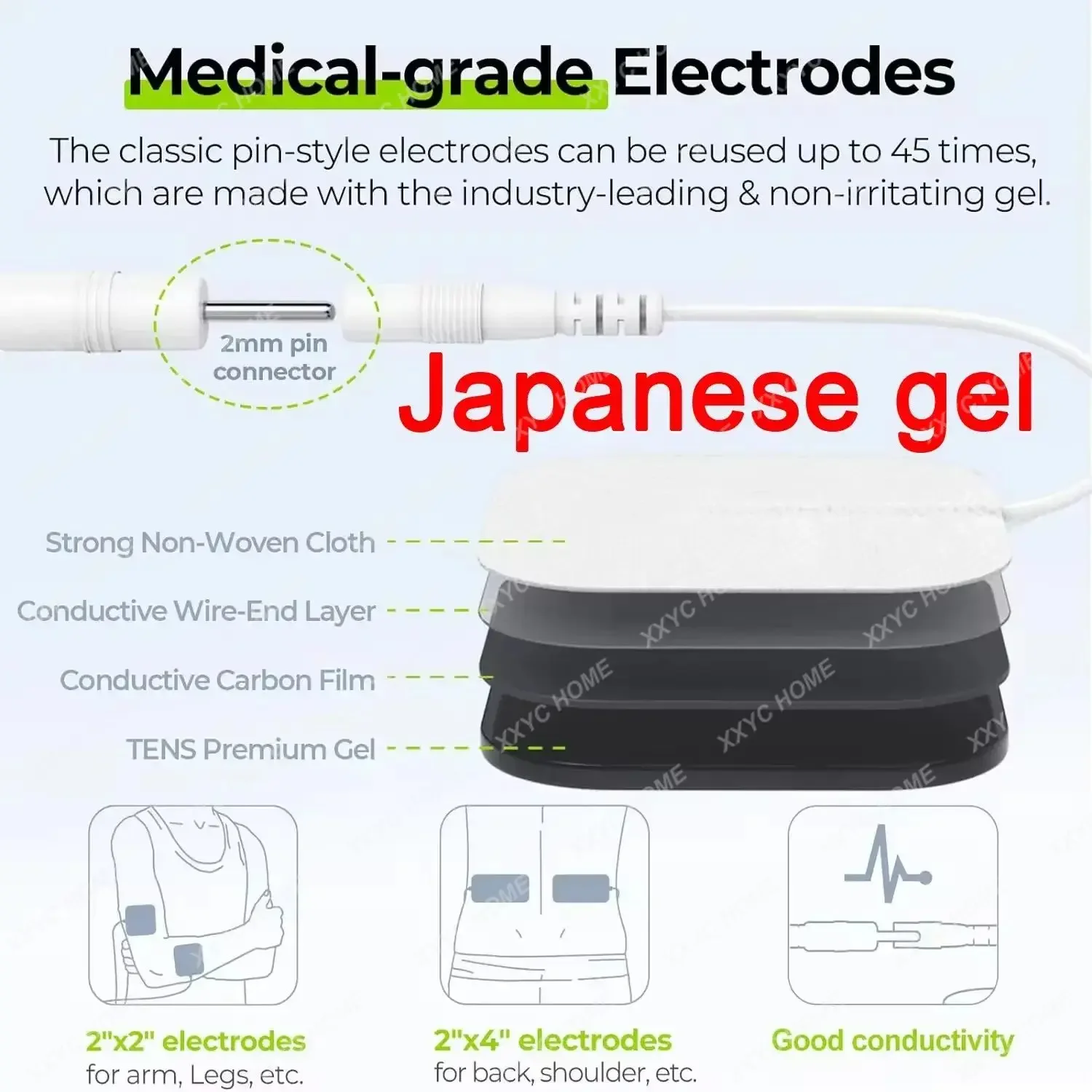 60 modos de masaje 4 en 1 Estimulador muscular eléctrico Combo Phy