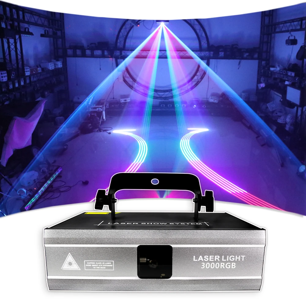 3W ILDA 3D Scan Stage Laser Light Wedding Party Profession Strong Beam DMX Lighting Club DJ Disco Animation Strong Beam Laser