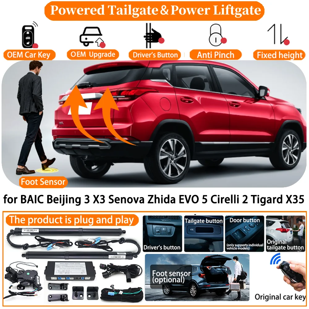 

Powered Tailgate system for BAIC Beijing 3 X3 Senova Zhida EVO 5 Cirelli 2 Tigard X35 Electric Power Tailgate Tail Gate Lift
