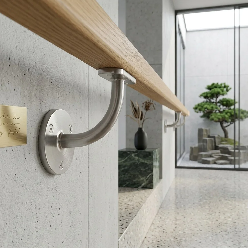 Heavy-Duty Stainless Steel Handrail Bracket Set Weatherproof Wall Mount Support For Stair Railing Banister Pipe Hardware