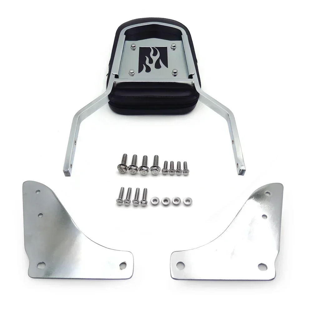 Motorcycle Flame Backrest Sissy Bar W/Leather Pad for Honda Shadow ACE 1100 ACE Tourer Sabre