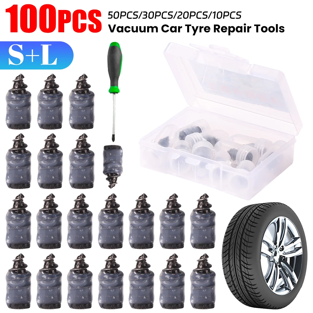 10-100PCS Universal Vacuum Car Tyre Repair Rubber Nail for Motorcycle Truck Scooter Bike Tubeless Tire Puncture Repair Tools