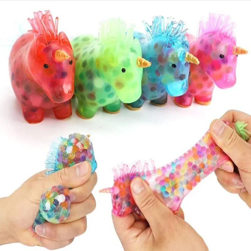 Luminous Unicorn Stress Balls para Adultos e Crianças, Squeeze Brinquedos, Stress Relief, Fidget, Squishy, Kawaii Stress Ball