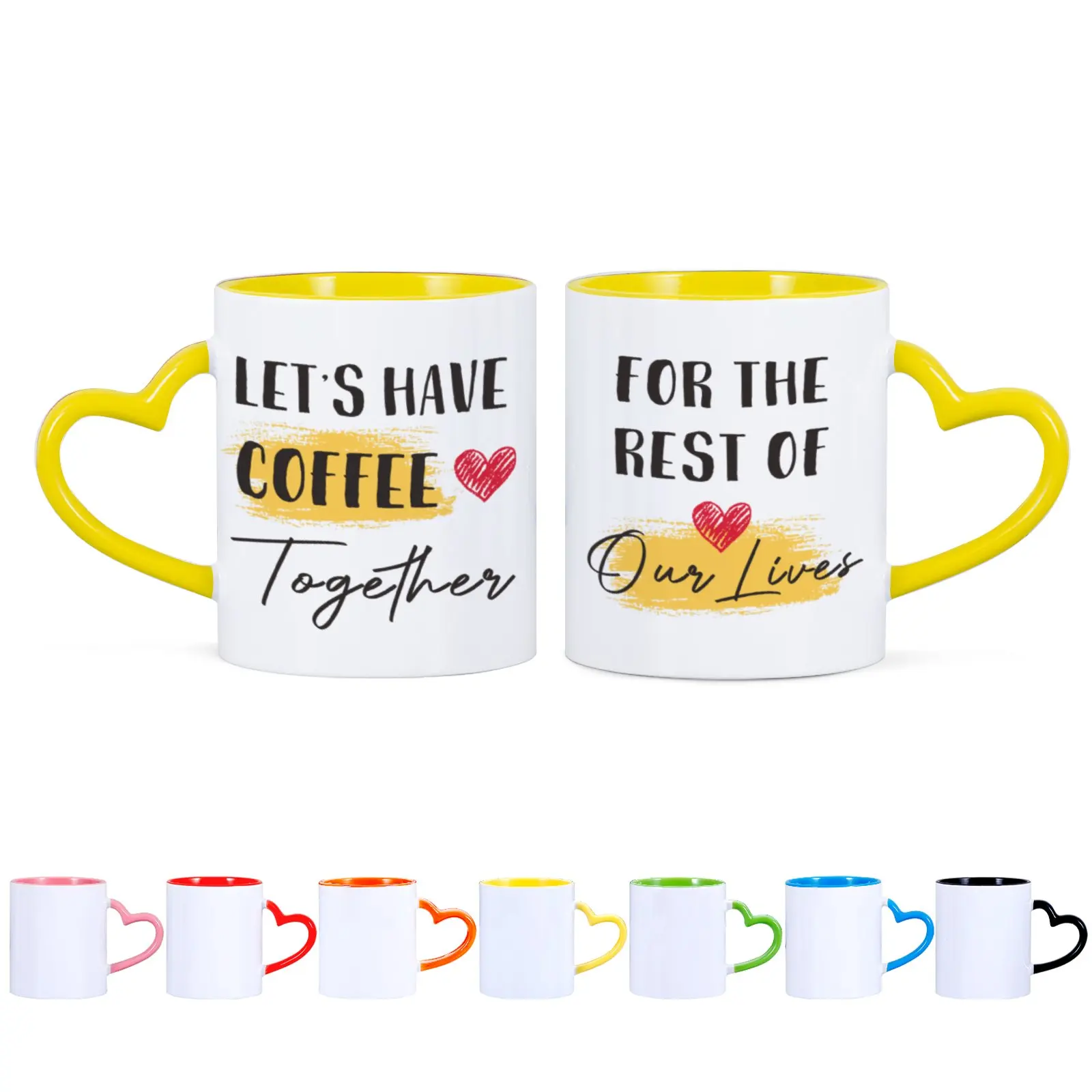 2pc/Set Let's Have Coffee Together For The Rest Of Our Lives Coffee Mug Engagement Wedding Gift for Couple Women Man Coffee Mugs