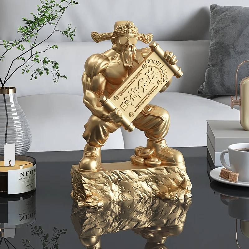 Muscle Wealth God Attracting Wealth Decoration, Shop Opening Gifts, Light Luxury Living Room, Household Wine Cabinet Crafts