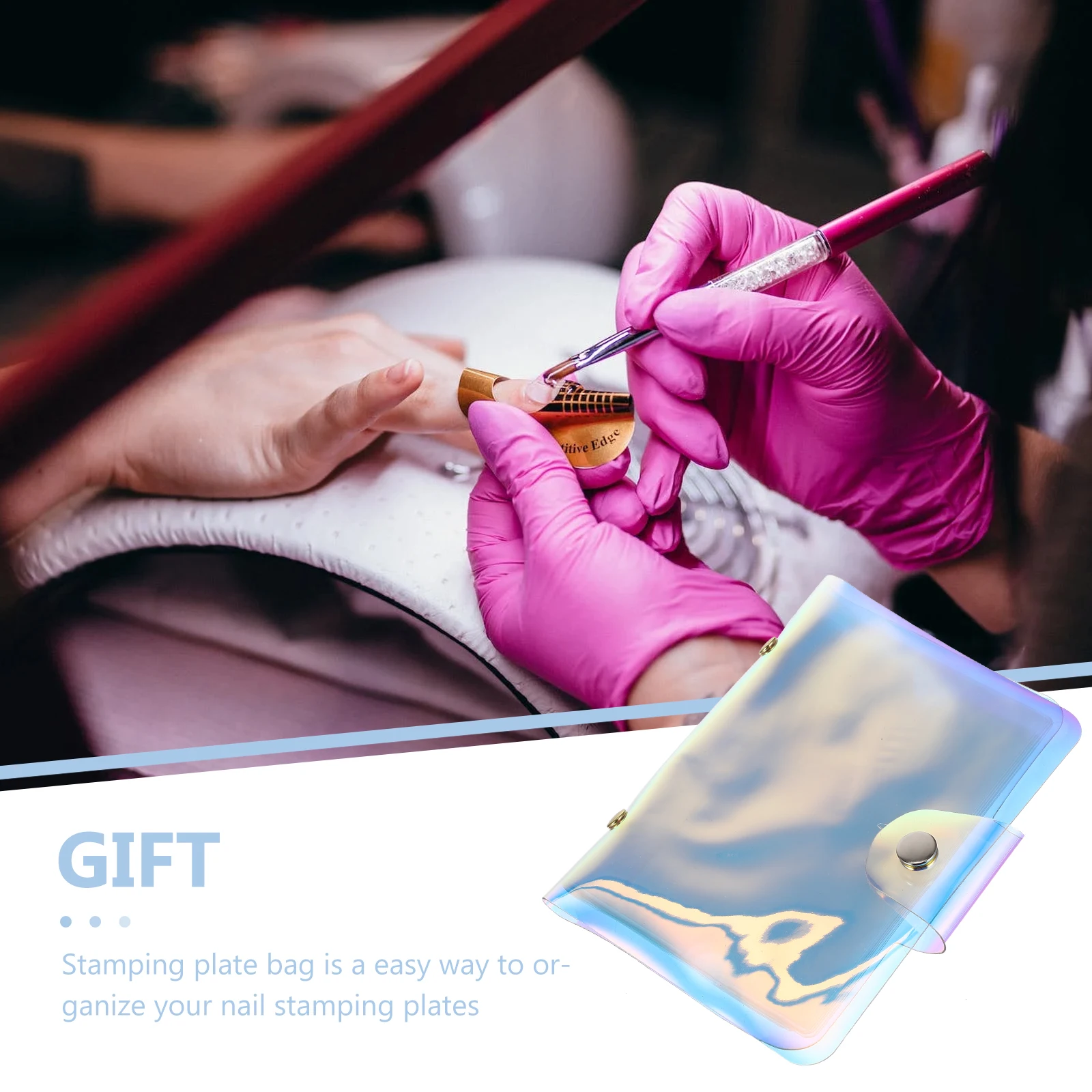 

Nail Stamping Plate Bag 20 Card Slots Storage Pouch for Art Plates Fashionable and Compact Organizer Nail Art Plates Holder