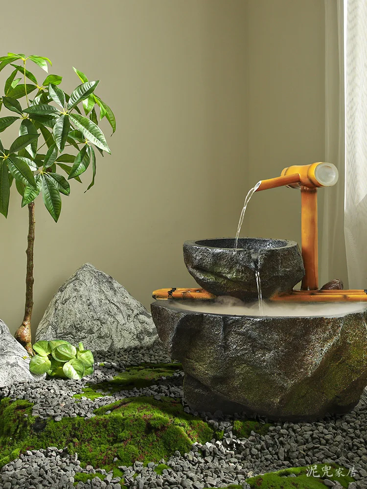 Chinese rockery flowing water balcony courtyard ornament fountain pool garden arrangement indoor and outdoor landscape