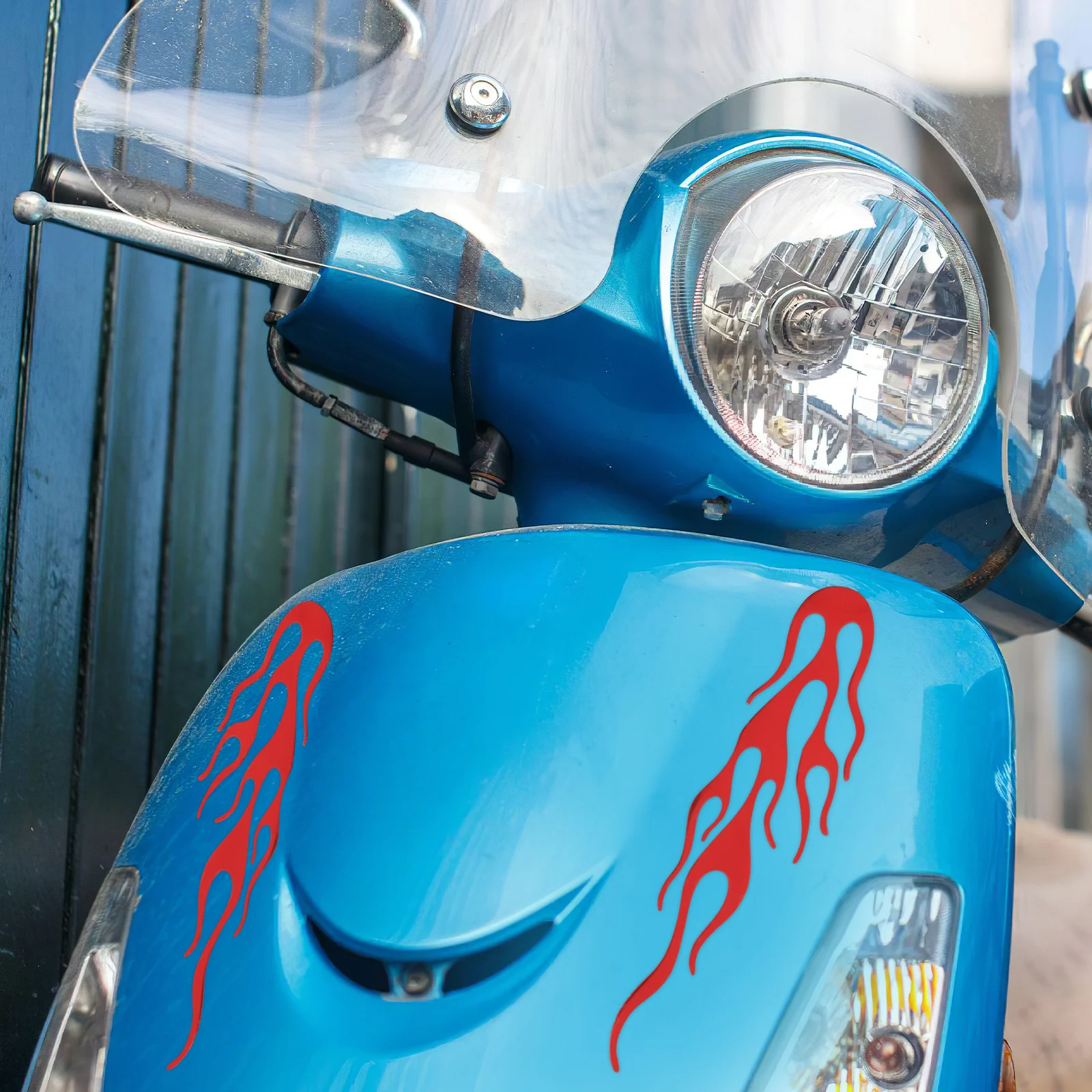 

10Pcs Self-Adhesive Flame Decal Car Window Stickers Easy Installation No Residue Flame Motorbike Sticker Motorbike Car Sticker