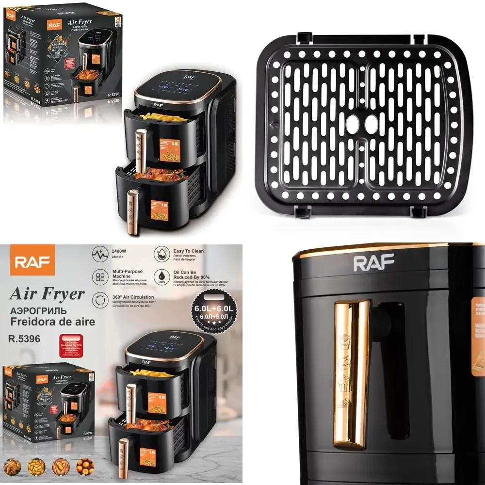 

RAF Stainless Steel Electric Oven 12L Home Air Fryer Three-dimensional Double-layer Design Flip-Free Multi-function Pan