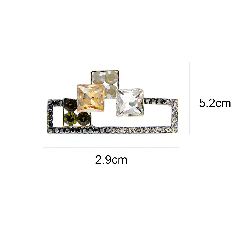 CINDY XIANG Shining Rhinestone Geometric Vintage Elegant Brooches For Women High Quality Crystal Pin Coat Jewelry