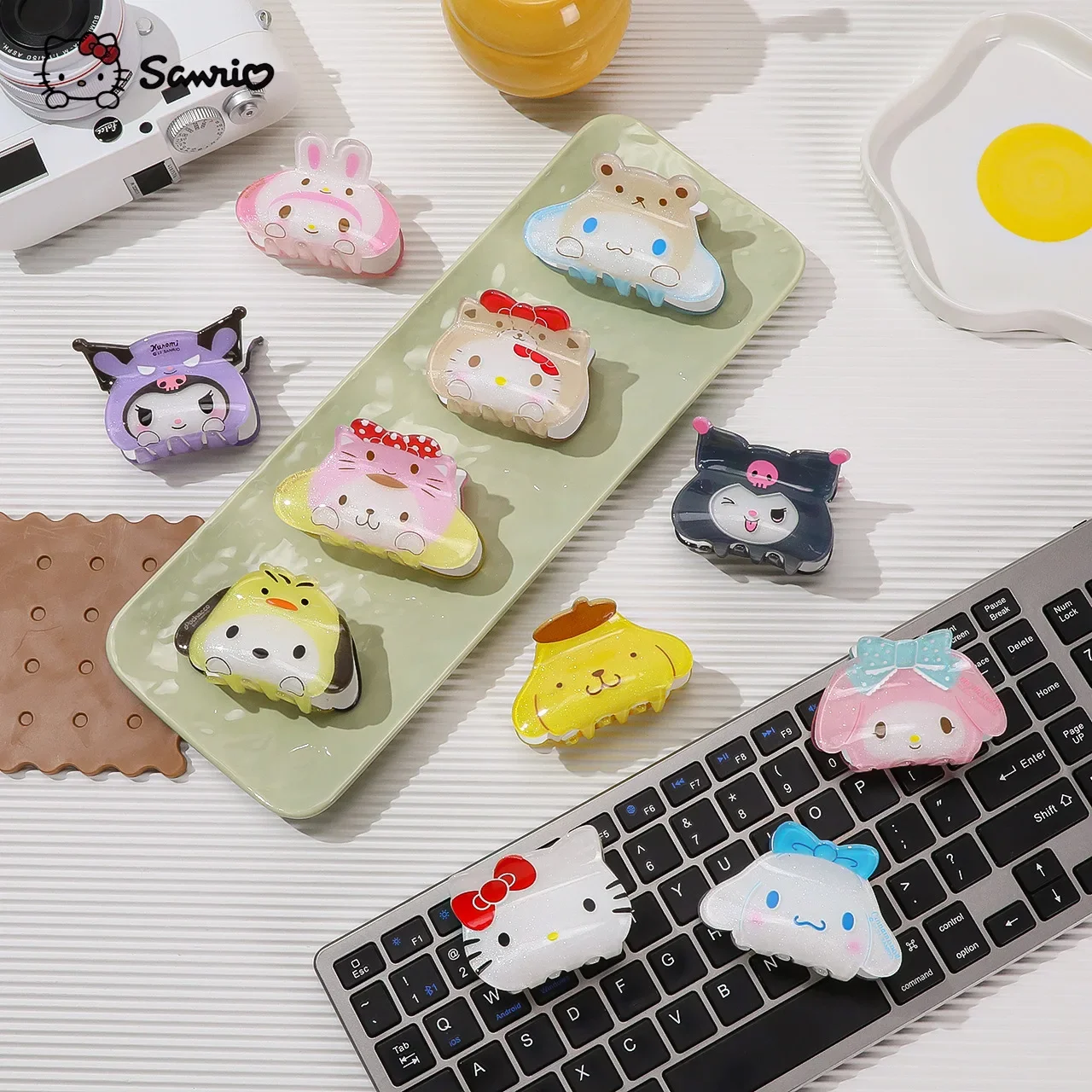 

Kawaii Sanrio Hello Kitty My Melody Kuromi Cinnamoroll Hair Clip Cartoon Pan Hair Shark Grab Clip Versatile Hair Accessories