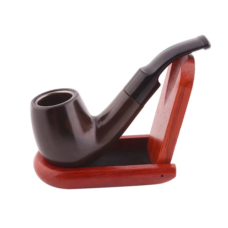 

1pcs Resin Wooden Mini Tobacco Pipe, Portable Vintage Style Short Stem Smoking Pipe for Men