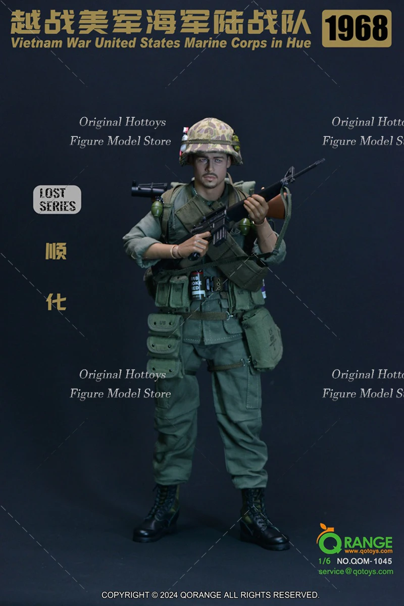 In Stock QOM-1045 1/6 Soldier Clothes Set Vietnam War United States Marine Corps in Hue 1968 Fit 12-inch Action Figure Doll