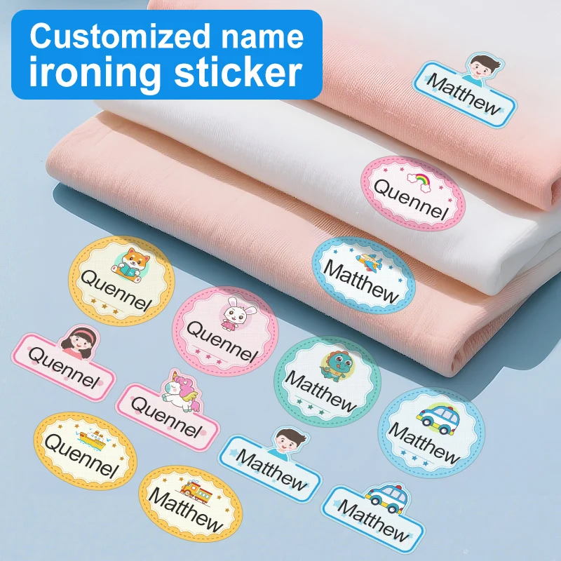 Customized Name Tags for School Essentials - Durable Waterproof Labels Iron-On/Sewn for Kids Uniforms, Backpacks & Fabric Items