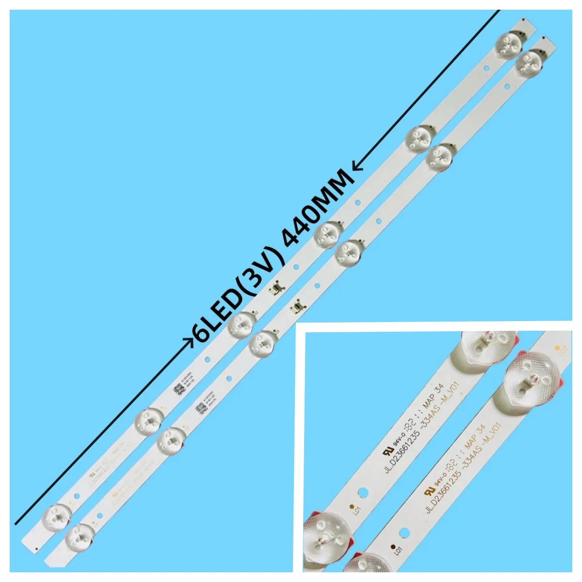 2PCS x LED Backlight Strip for 24inch JL.D23661235-334AS-M_V01 YM.D236S01-13806-DR1008