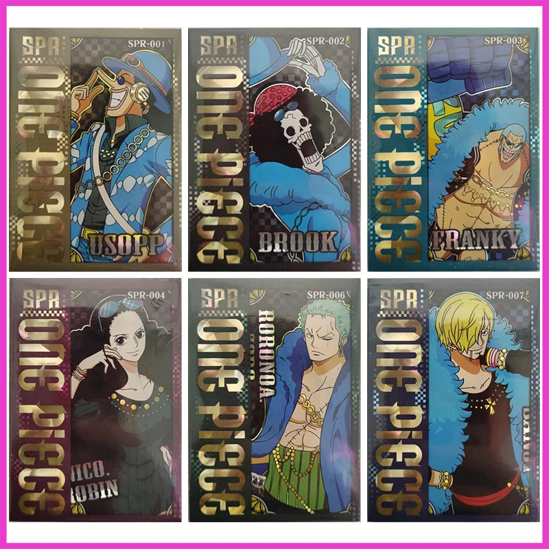 Anime ONE PIECE Rare SPR Reflections Flash Cards Usopp Burukku Franky Robin Toys for boys Collectible Cards Birthday Gifts