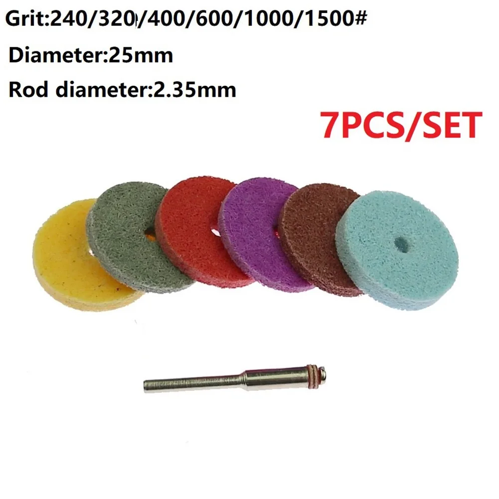 6pcs Grinding Wheel Abrasive Block Nylon Fibre Abrasive Point T-Shaped Polishing Rotay Tools Sanding Polisher Grind Stone Polish