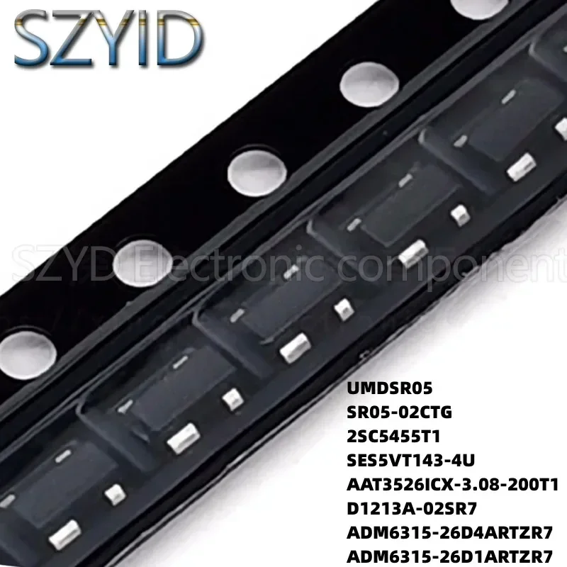100PCS SOT143 UMDSR05 SR05-02CTG 2SC5455T1 SES5VT143-4U AAT3526ICX-3.08-200T1 D1213A-02SR7 ADM6315-26D4ARTZR7 ADM6315-26D1ARTZR7