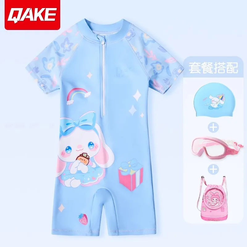 

Cinnamoroll Anime Kawaii Sanrio Ins Fashion Children Swimsuit Clothes Cute My Melody One-piece Swimming Baby Shirt Gifts Toys