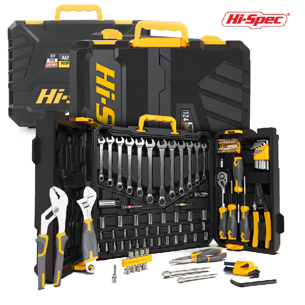 124/126 Piece Home & Garage Tool Set with 13 PCS Bolt Extractor Set 19 PCS Screw Extractors  for Removing Damaged Bolts