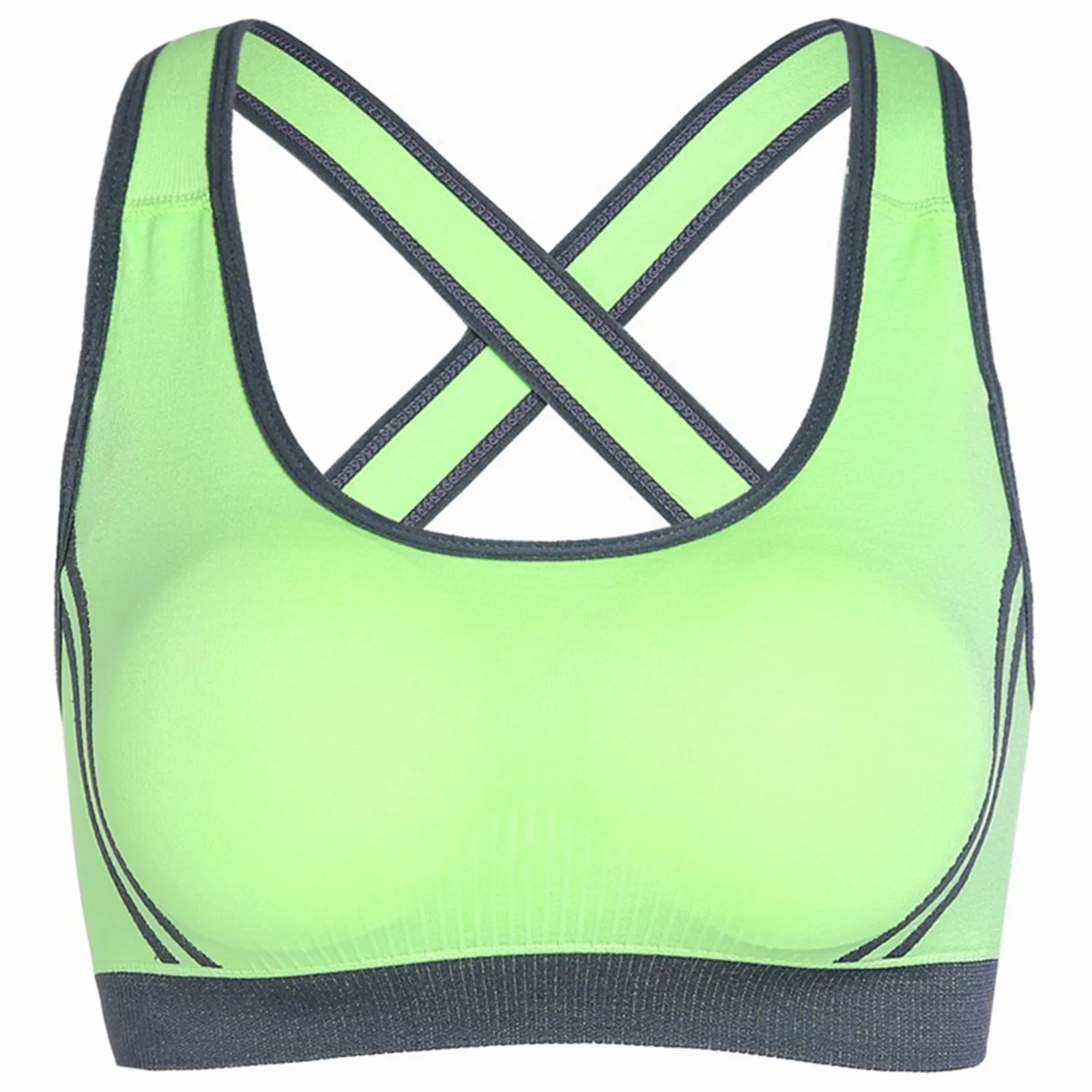 High Quality Absorver Sweat Professional Sportes Bra Women Seamless Cup Bra Padded Top Aerobics Vest Crop Top S M L XL