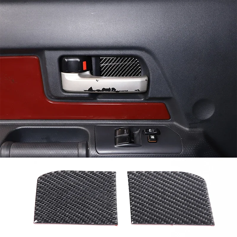 

For Toyota FJ Cruiser 2007-2021 Soft Carbon Fibre Car Front Door Inner Door Bowl Sticker Cover Trim Auto Accessories