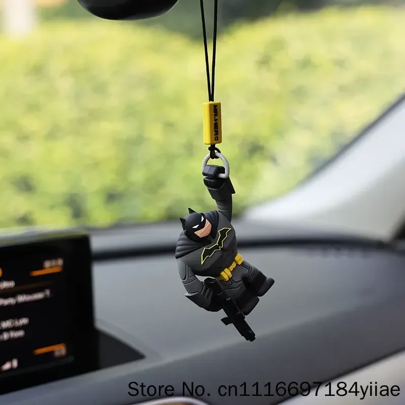 Mr Hero Car Hanging Ornament Super Hero Figure Charm  Auto Rearview Mirror Stylish Interior Car Decoration Accessories
