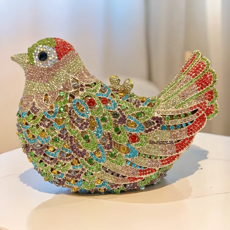 Birds Doves Animals Diamond Bags Rhinestone Dinner Bags Banquet Crystal Clutch Purse Luxury Designer Handbags Unique Party Bags