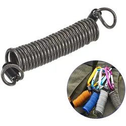 Colorful Metal Spring Coil Lanyard Keychain Steel Wire Rope Tether Retractable Cord for Key Camera ID Card Bag Accessories