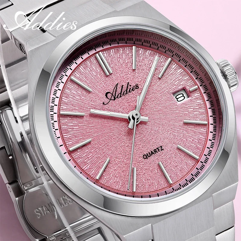ADDIES 35mm Elegant Woman Watch Sapphire Crystal 316L Stainless Steel BGW9 Luminous 5Bar Waterproof Business Ladies Wristwatch
