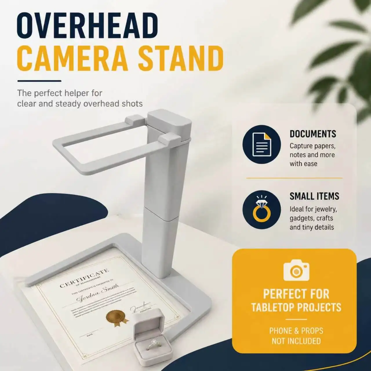 Overhead Phone Camera Stand For Document Scanning Adjustable Photography Bracket Scan The Phone Holder From Above